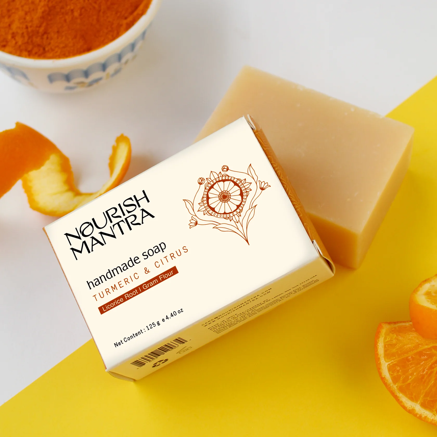 Turmeric & Citrus Handmade Bathing Bar Soap | Nourish Mantra