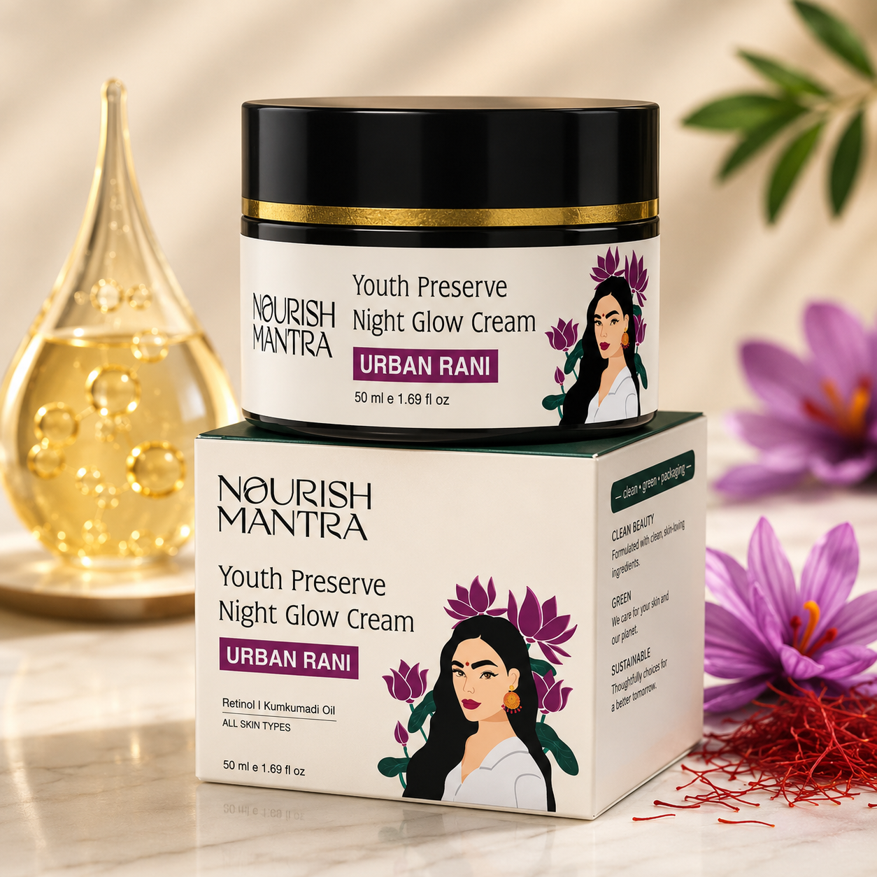 Urban Rani Youth Preserve Night Glow Cream | Nourish Mantra