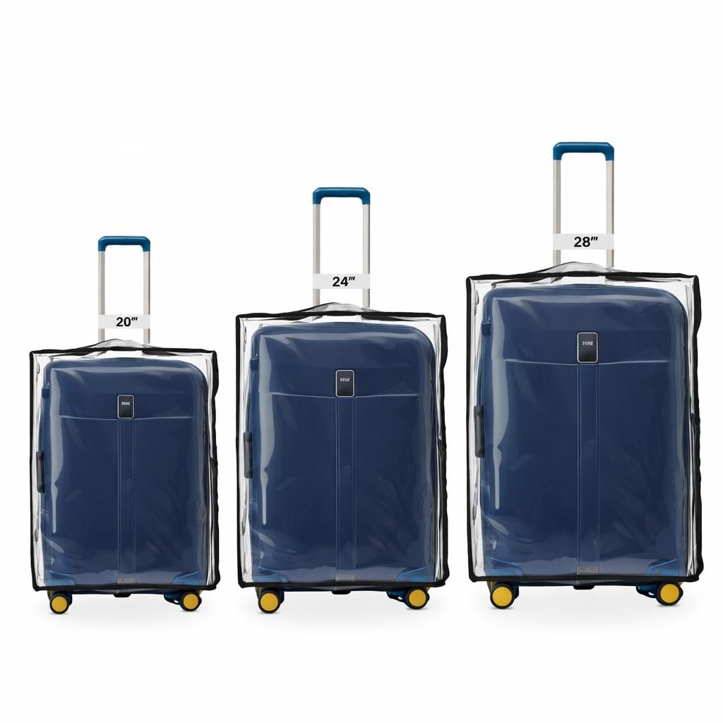 Transparent PVC Luggage Cover Set - Combo of 3 (55/66/77 cm) - Custom-Made (Waterproof)