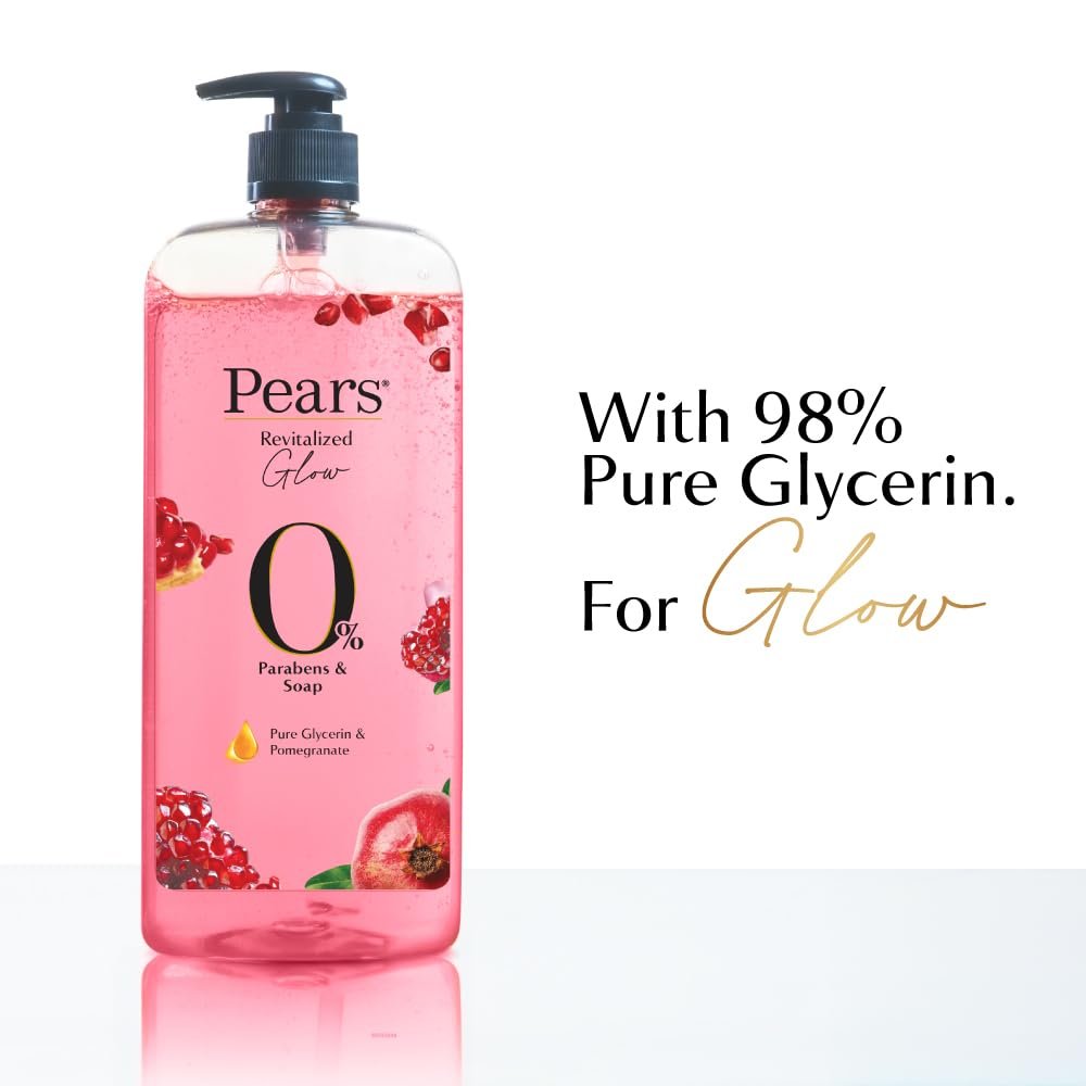 Pears Revitalized Glow Body Wash with 98% Pure Glycerin & Pomegranate